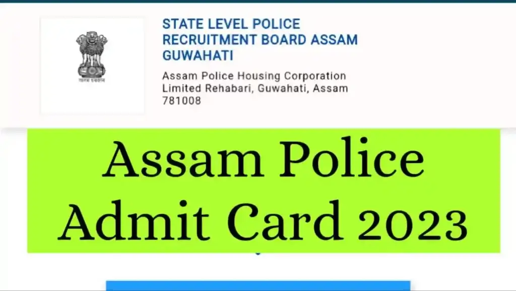 Assam Police Admit Card 2023 Download